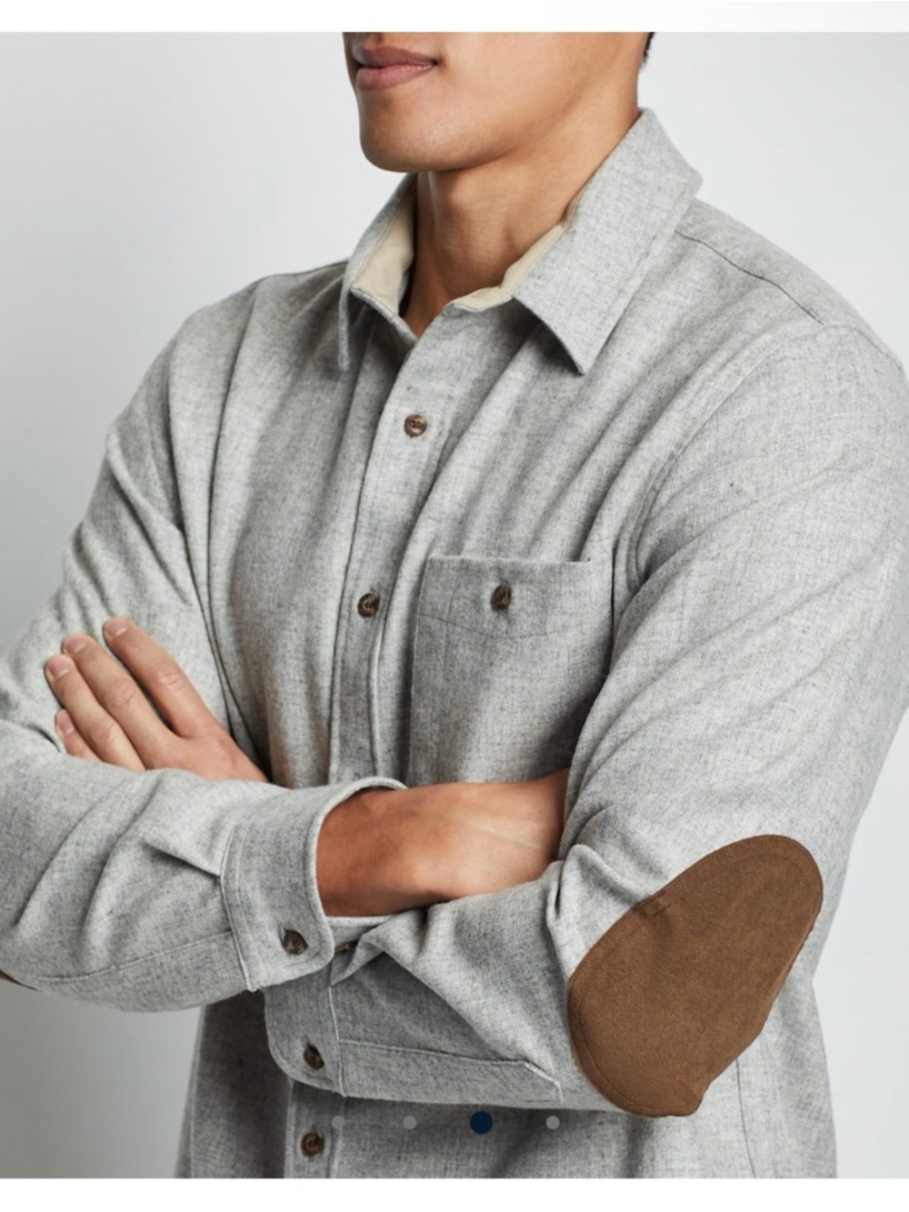 J. Crew Dark Gray Wool-Cotton Knit Top with White Buttons M